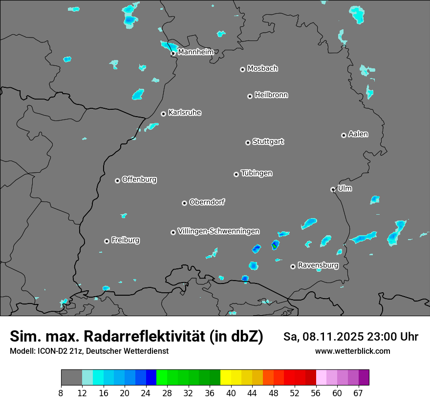 Modellkarten Simuliertes Radarbild