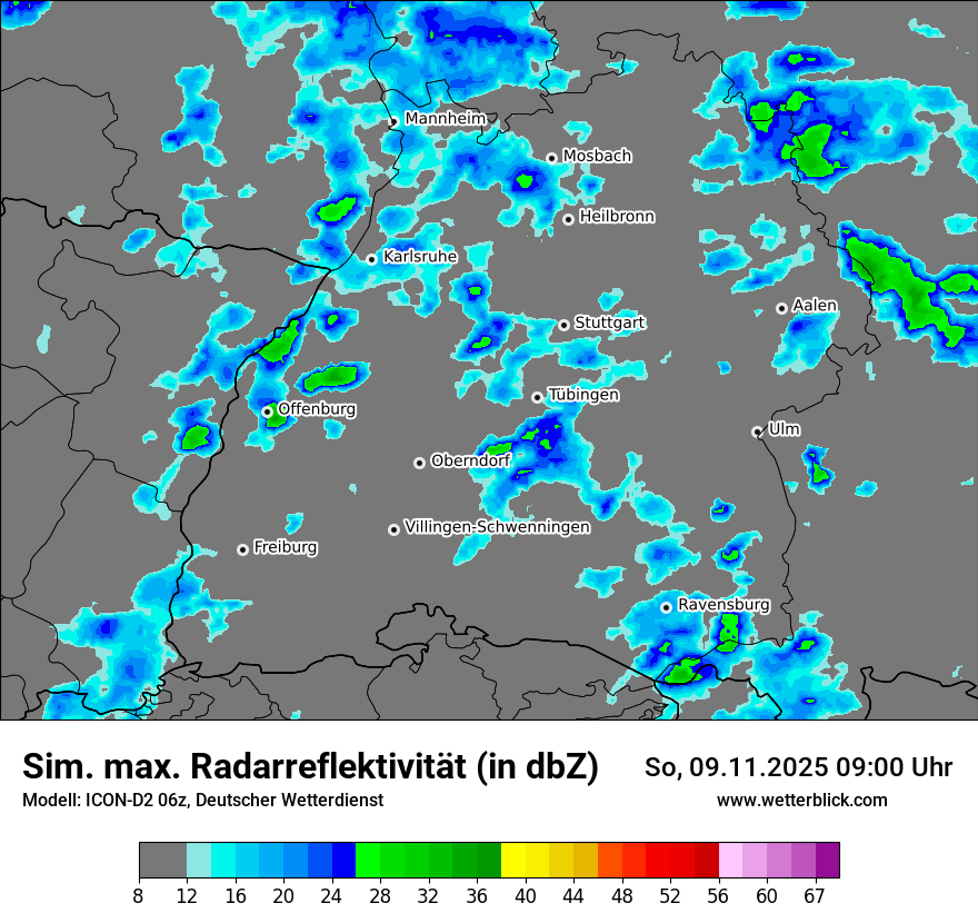 Modellkarten Simuliertes Radarbild