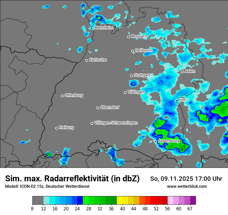 Modellkarten Simuliertes Radarbild