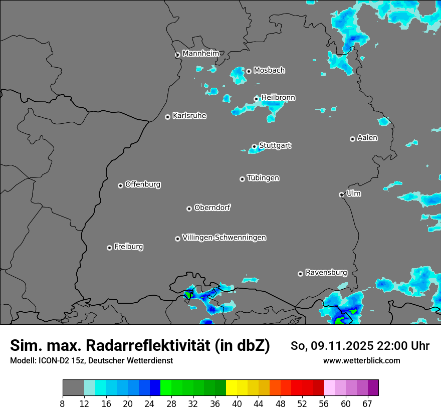 Modellkarten Simuliertes Radarbild