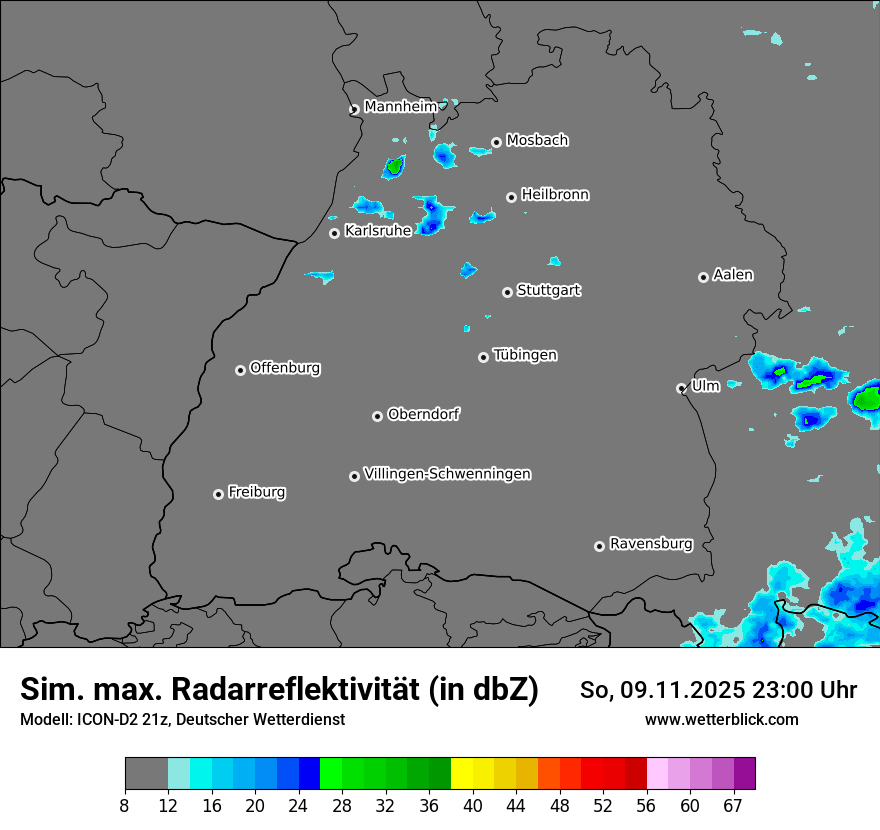 Modellkarten Simuliertes Radarbild
