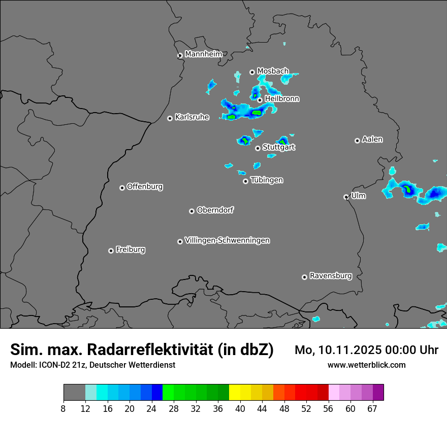 Modellkarten Simuliertes Radarbild