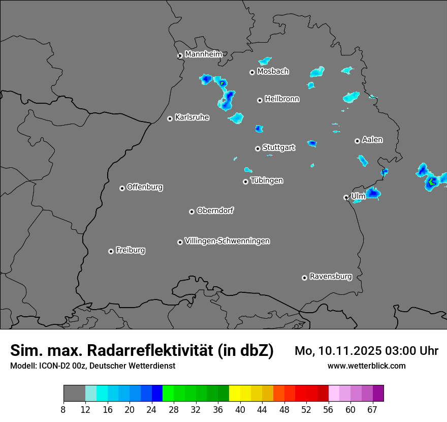Modellkarten Simuliertes Radarbild