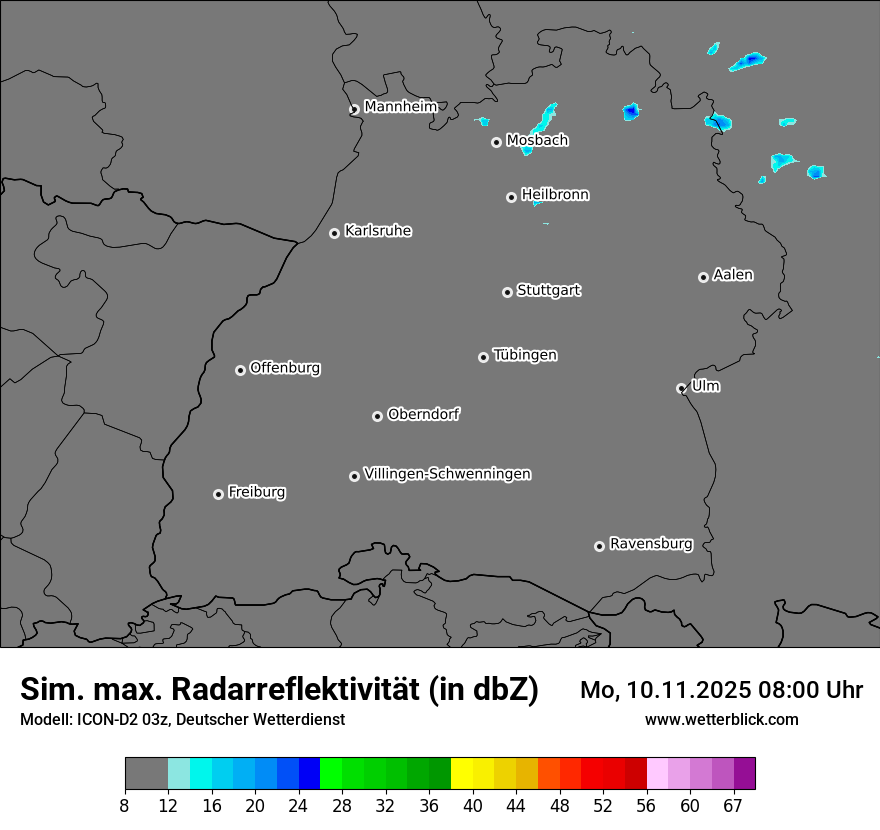 Modellkarten Simuliertes Radarbild