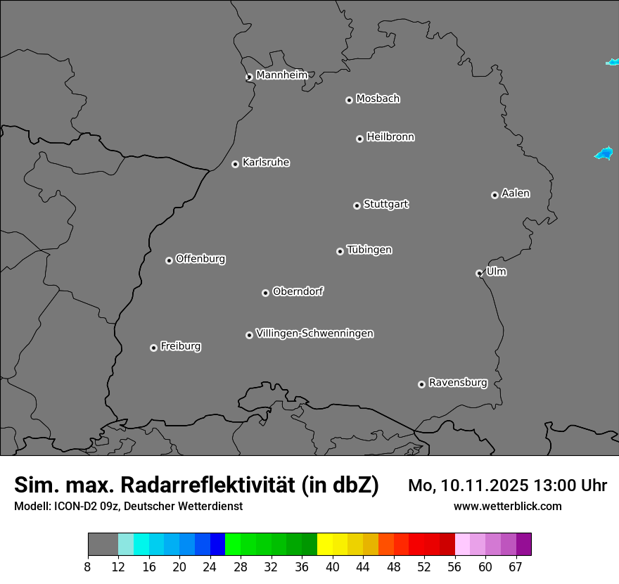 Modellkarten Simuliertes Radarbild