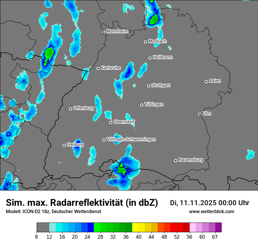 Modellkarten Simuliertes Radarbild