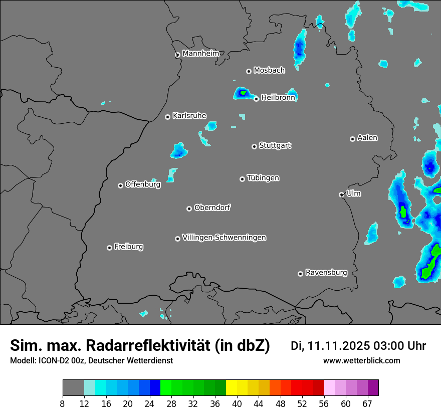 Modellkarten Simuliertes Radarbild