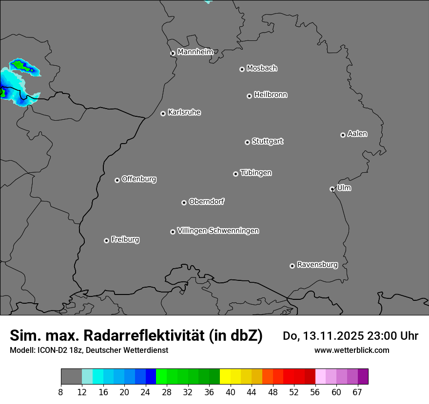 Modellkarten Simuliertes Radarbild