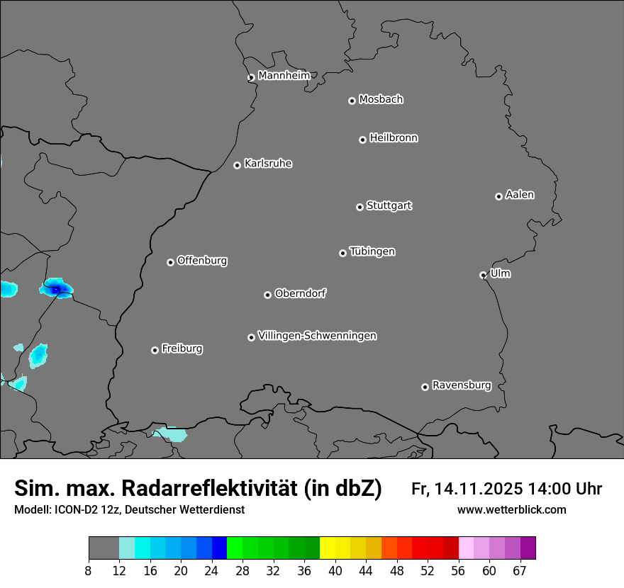 Modellkarten Simuliertes Radarbild