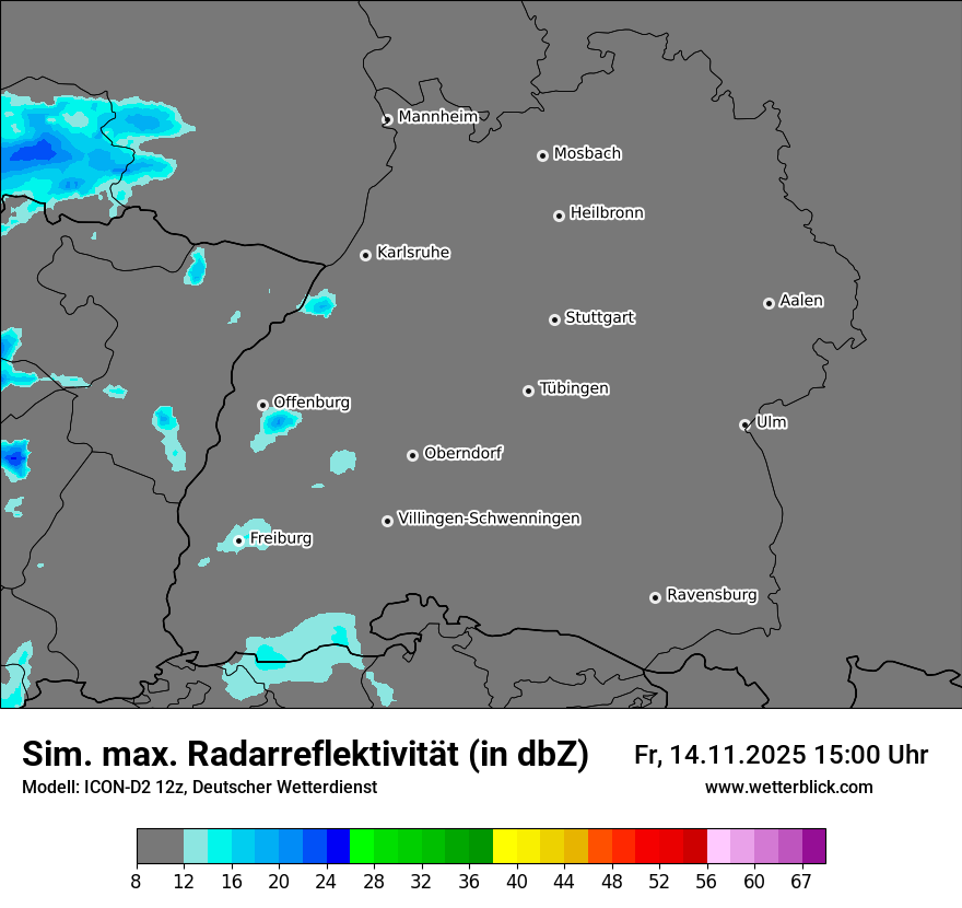 Modellkarten Simuliertes Radarbild