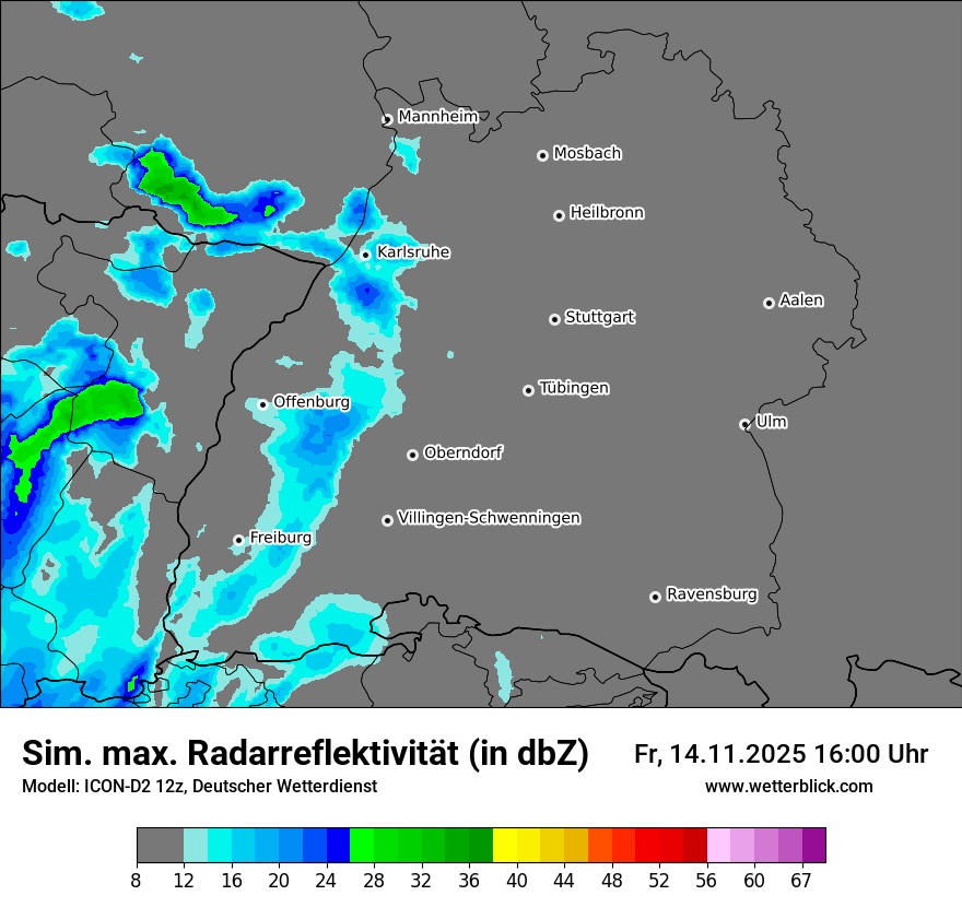 Modellkarten Simuliertes Radarbild