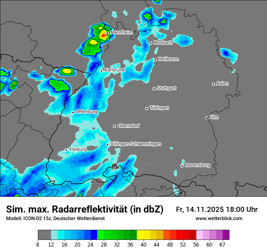 Modellkarten Simuliertes Radarbild
