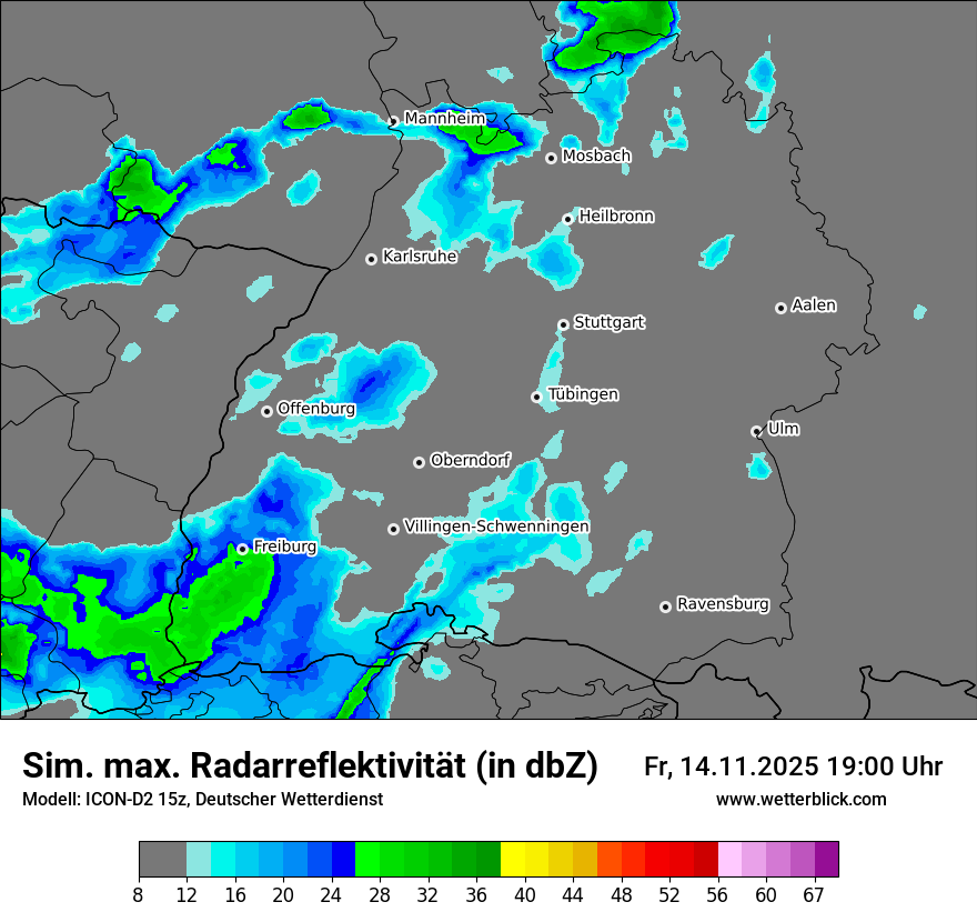Modellkarten Simuliertes Radarbild