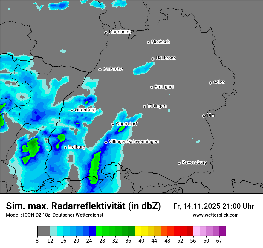 Modellkarten Simuliertes Radarbild