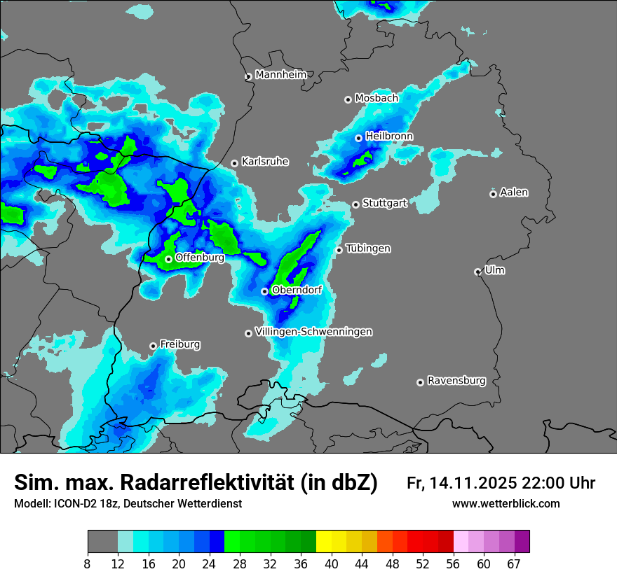 Modellkarten Simuliertes Radarbild
