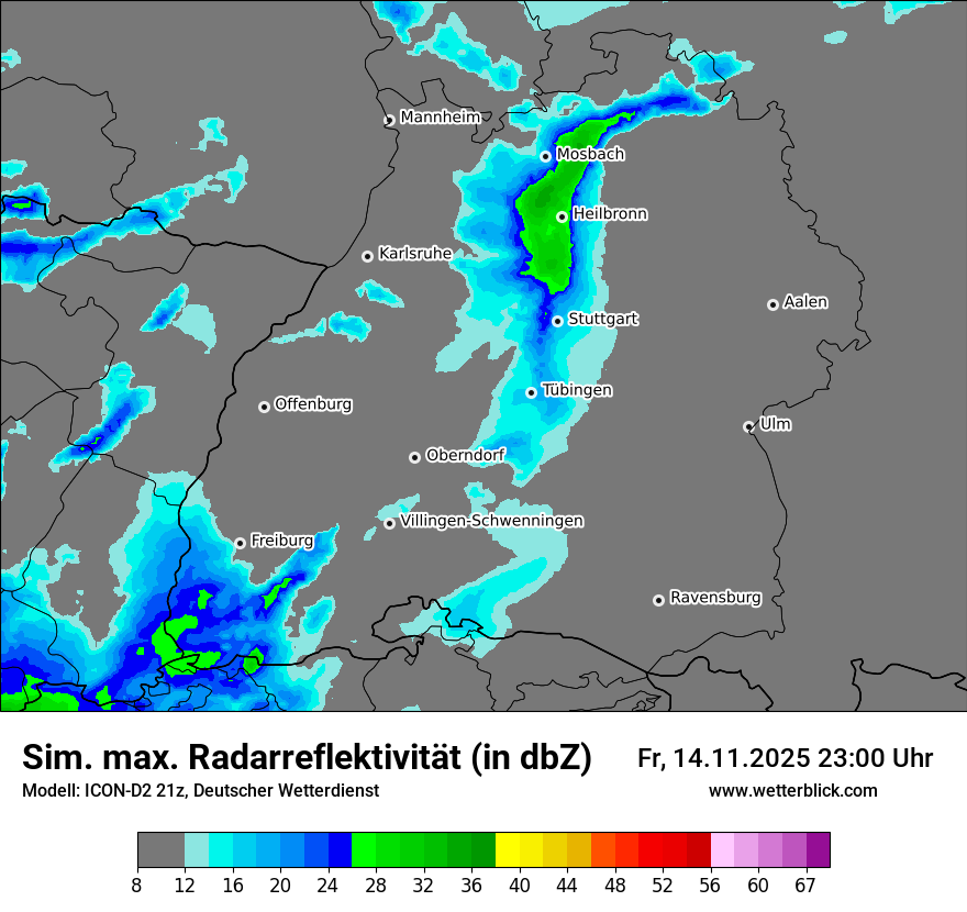 Modellkarten Simuliertes Radarbild