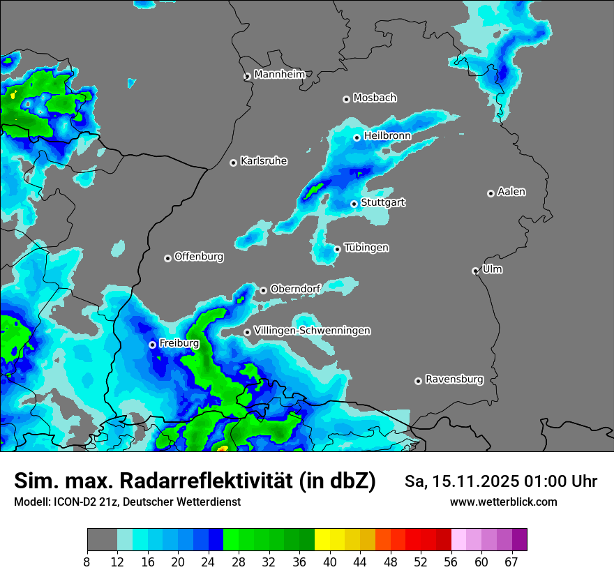 Modellkarten Simuliertes Radarbild