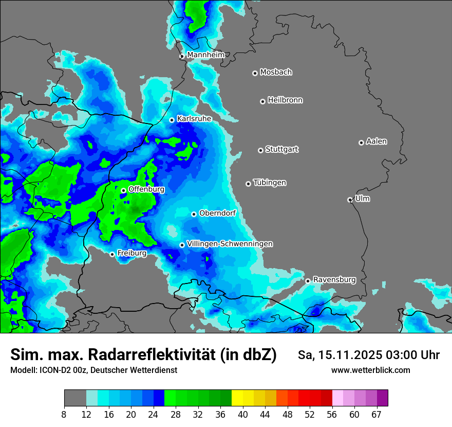 Modellkarten Simuliertes Radarbild