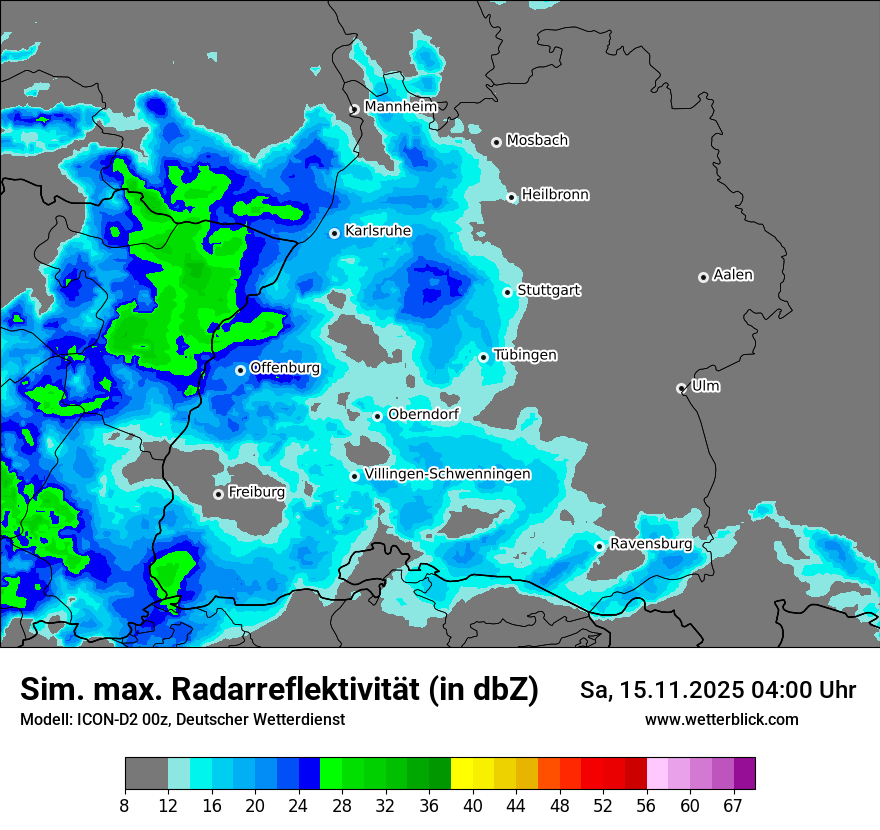 Modellkarten Simuliertes Radarbild