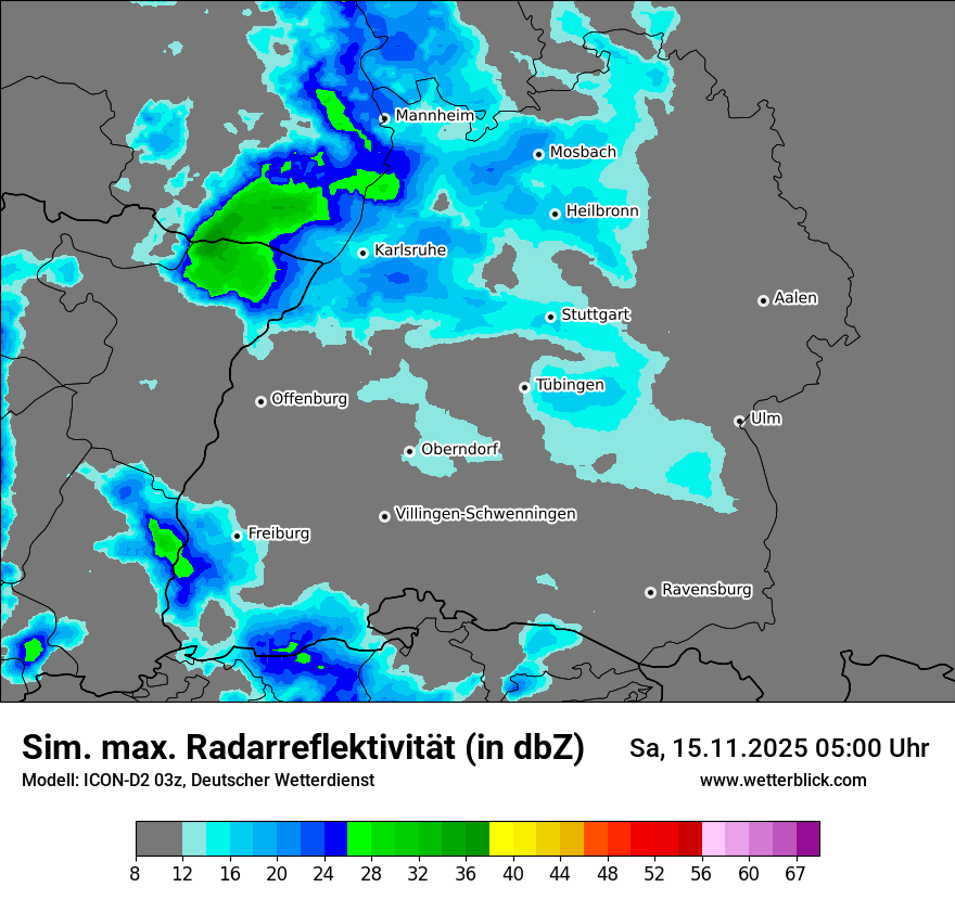 Modellkarten Simuliertes Radarbild