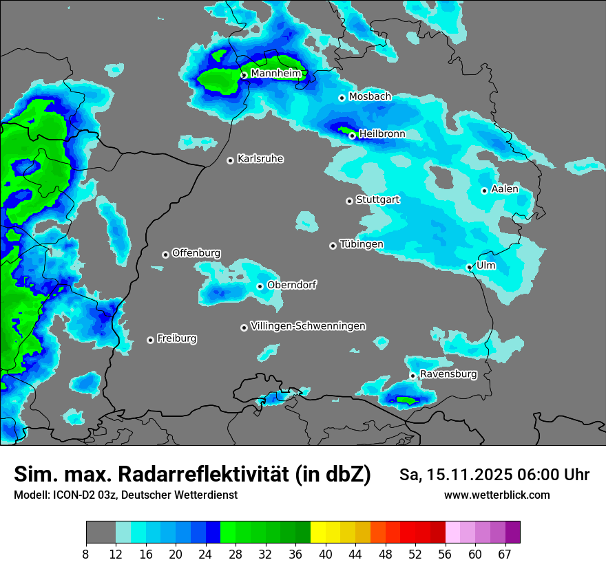 Modellkarten Simuliertes Radarbild