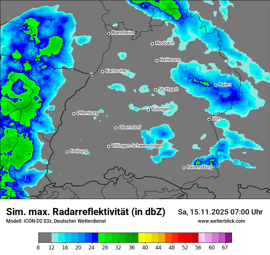 Modellkarten Simuliertes Radarbild