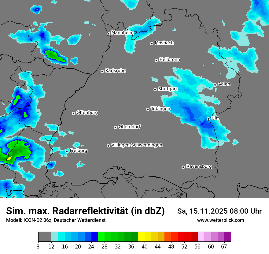 Modellkarten Simuliertes Radarbild