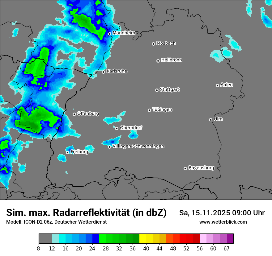 Modellkarten Simuliertes Radarbild