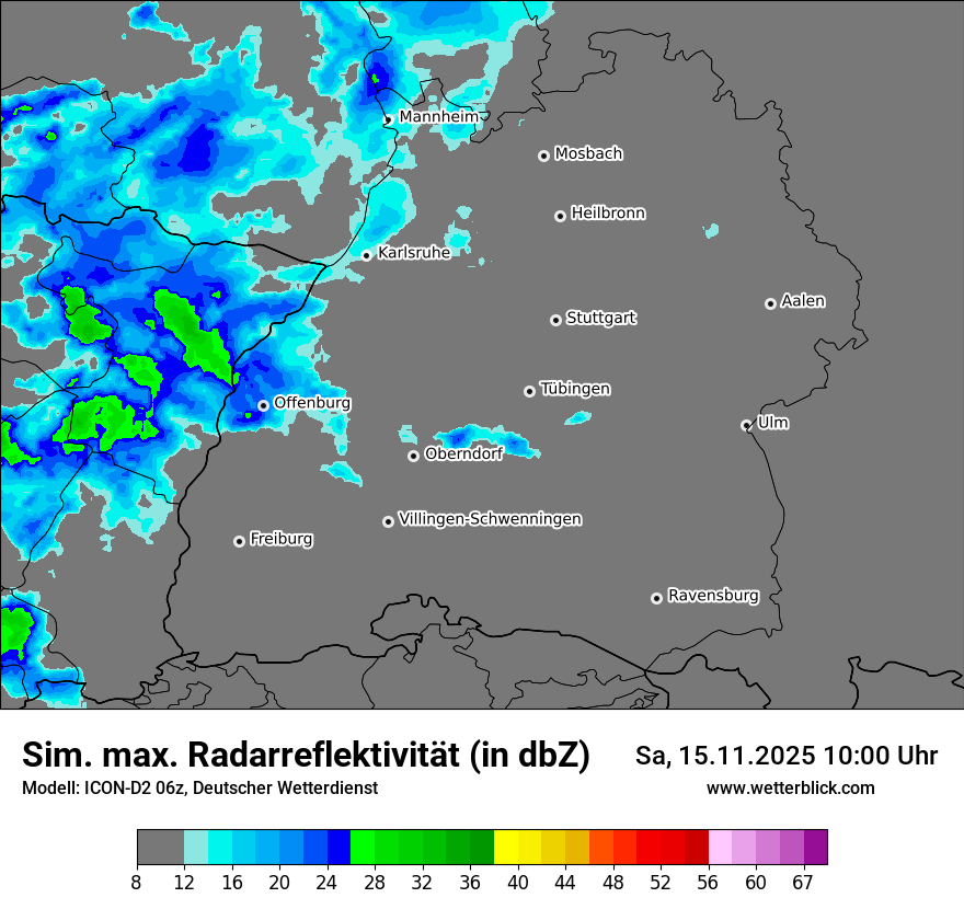 Modellkarten Simuliertes Radarbild