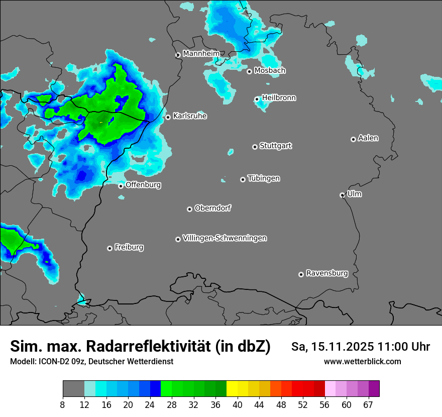 Modellkarten Simuliertes Radarbild