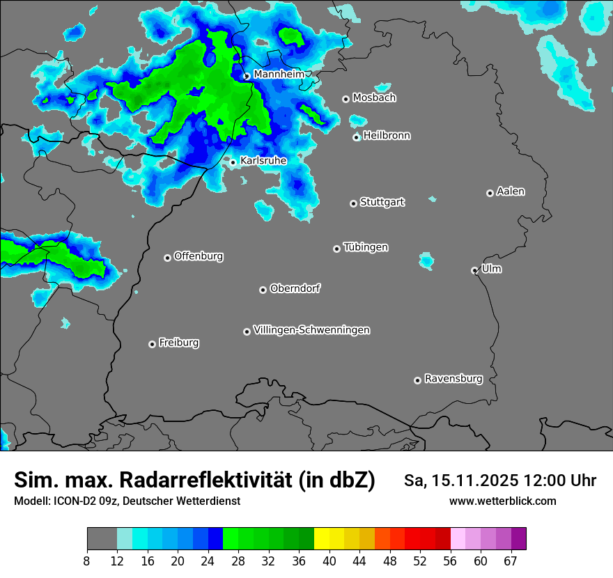 Modellkarten Simuliertes Radarbild