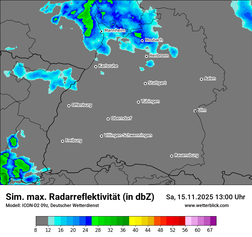 Modellkarten Simuliertes Radarbild