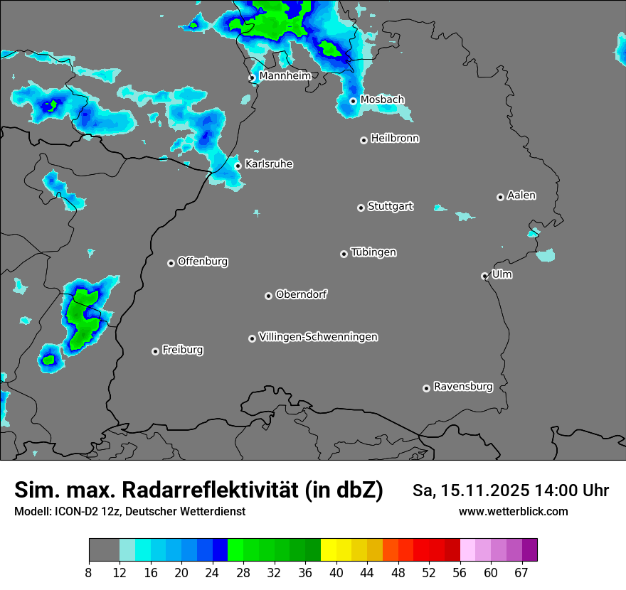 Modellkarten Simuliertes Radarbild