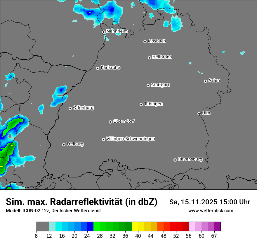 Modellkarten Simuliertes Radarbild