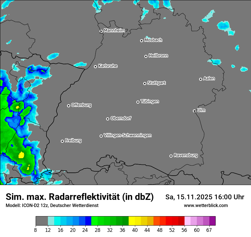 Modellkarten Simuliertes Radarbild