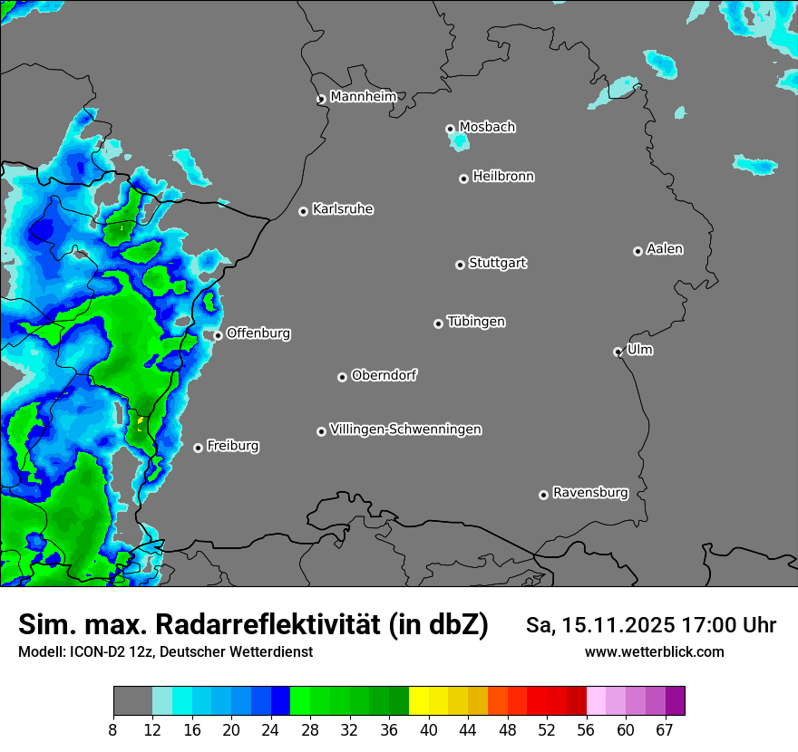 Modellkarten Simuliertes Radarbild