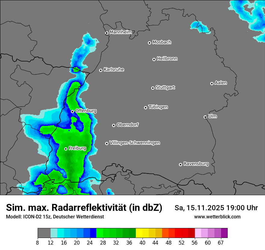 Modellkarten Simuliertes Radarbild