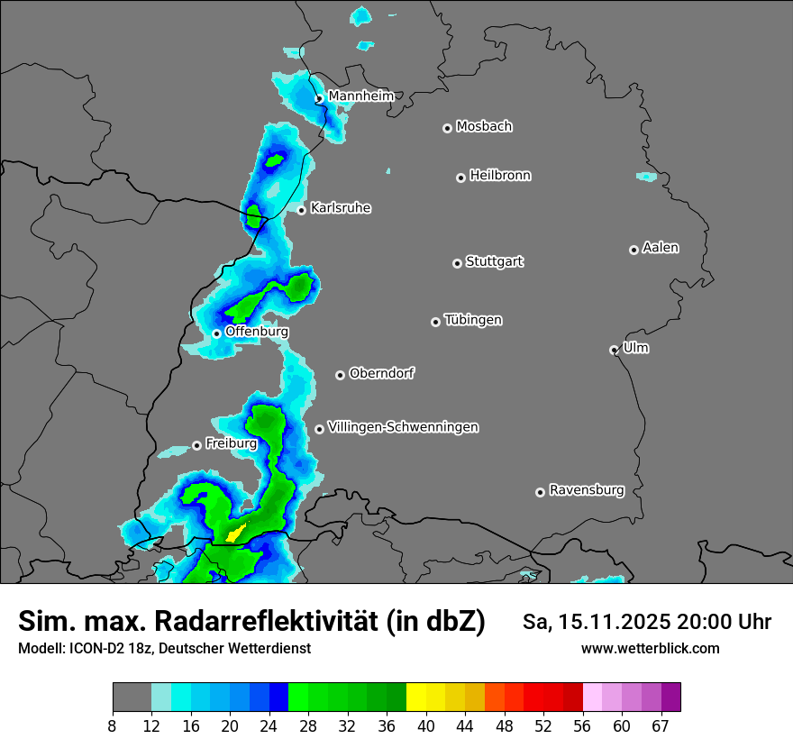 Modellkarten Simuliertes Radarbild