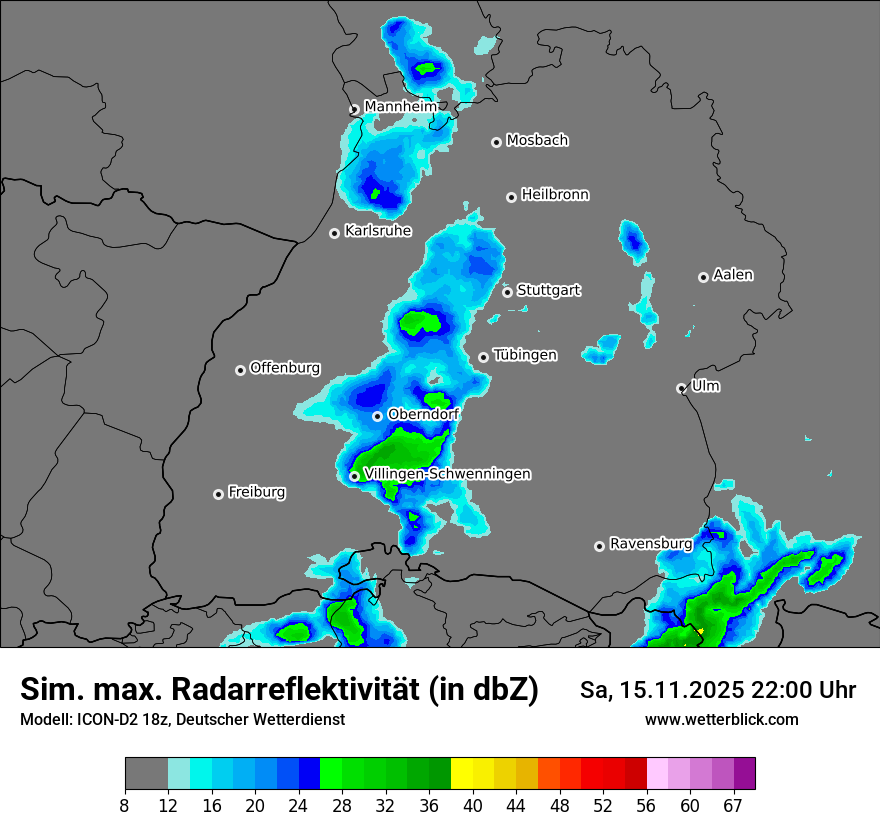Modellkarten Simuliertes Radarbild