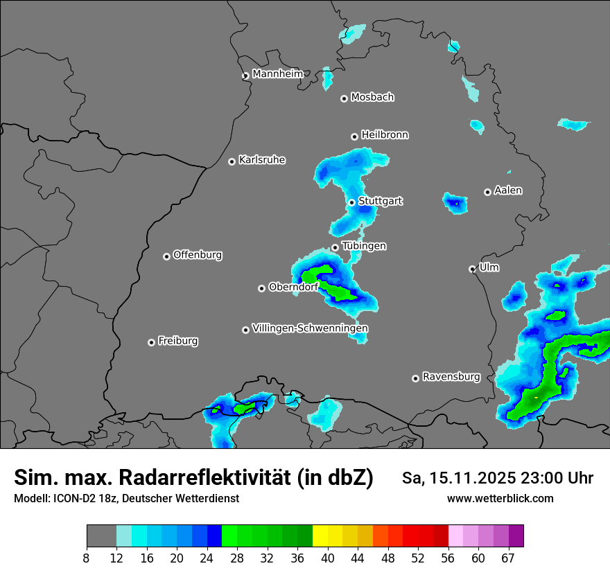Modellkarten Simuliertes Radarbild