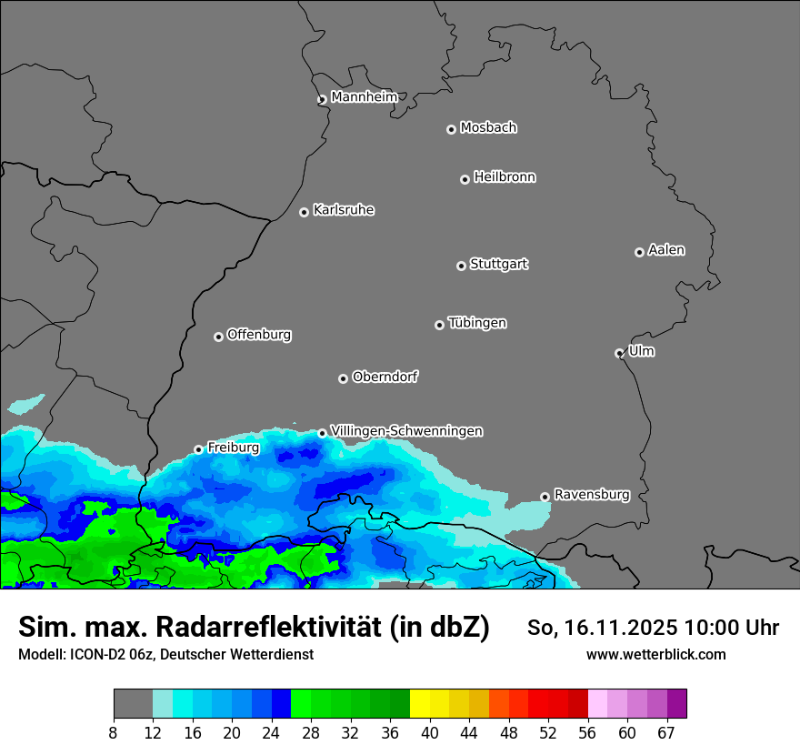 Modellkarten Simuliertes Radarbild
