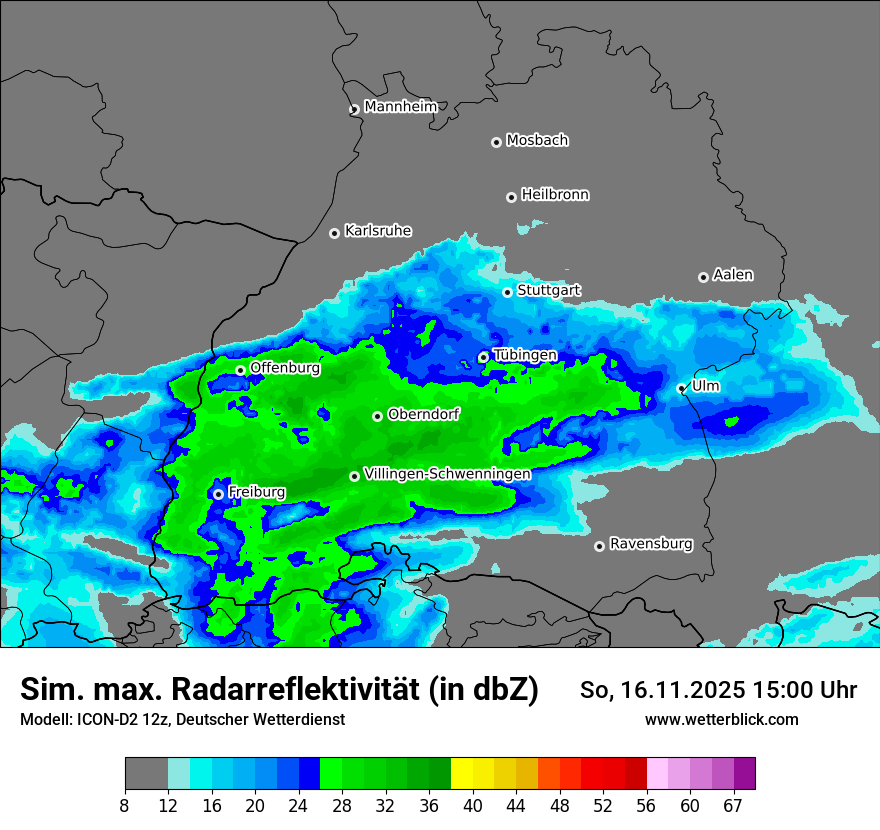Modellkarten Simuliertes Radarbild