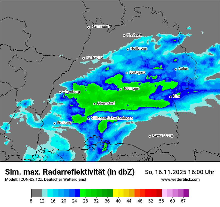 Modellkarten Simuliertes Radarbild