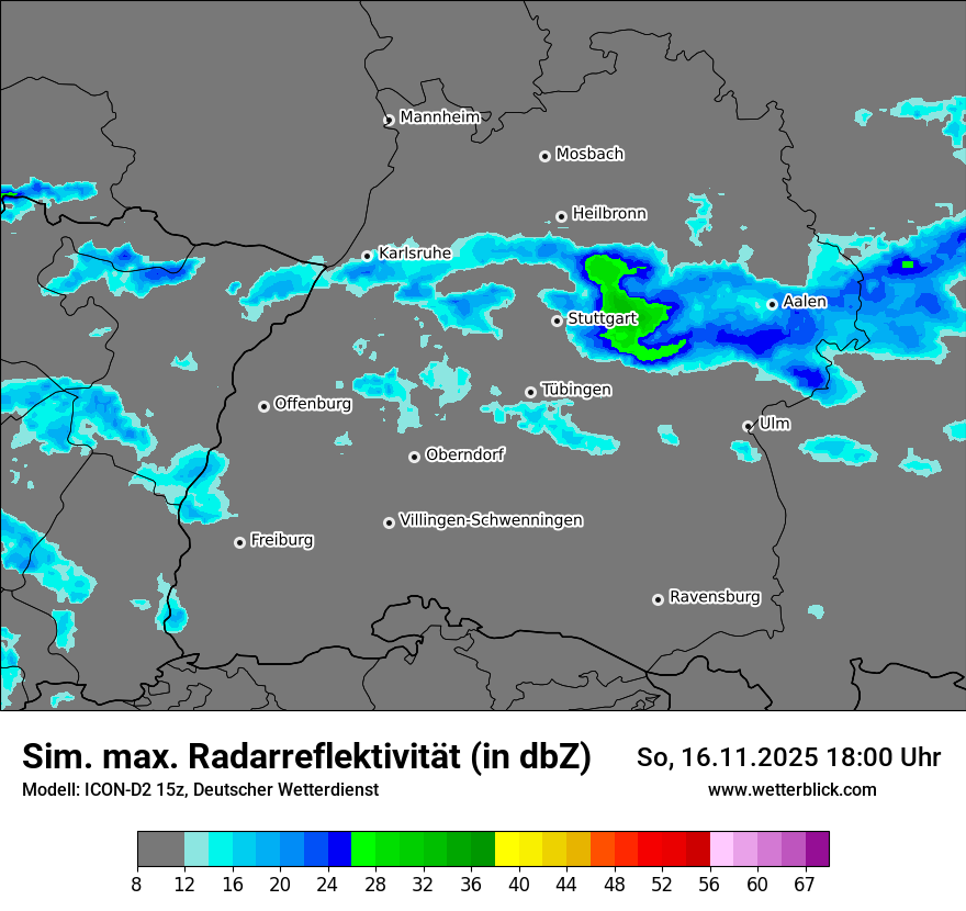 Modellkarten Simuliertes Radarbild