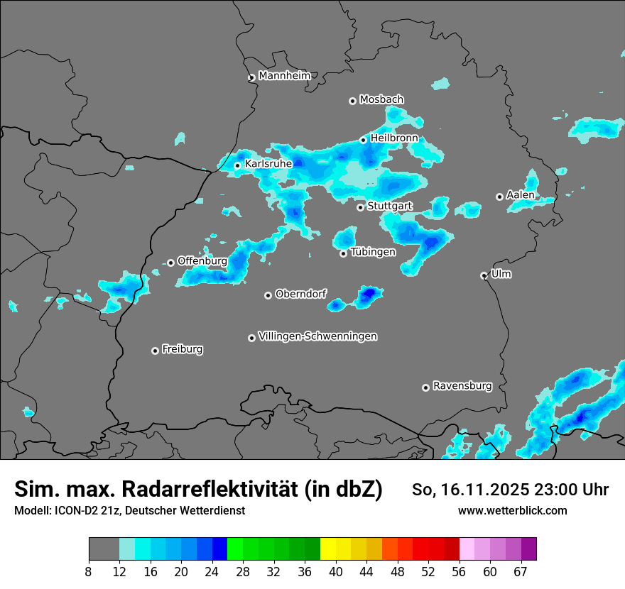 Modellkarten Simuliertes Radarbild