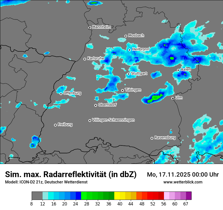 Modellkarten Simuliertes Radarbild