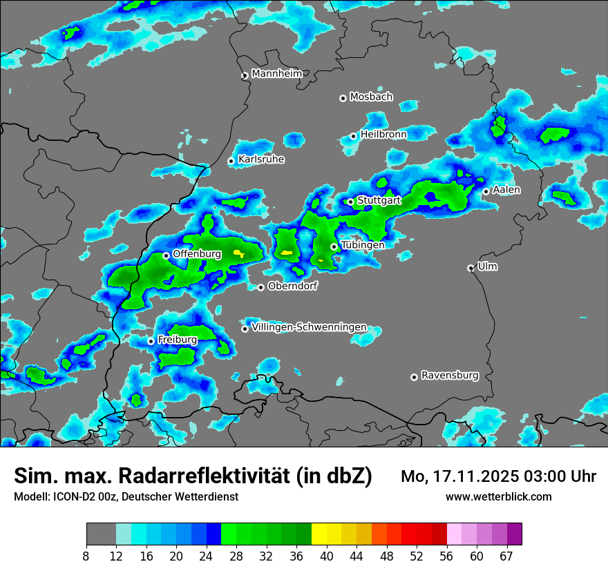 Modellkarten Simuliertes Radarbild