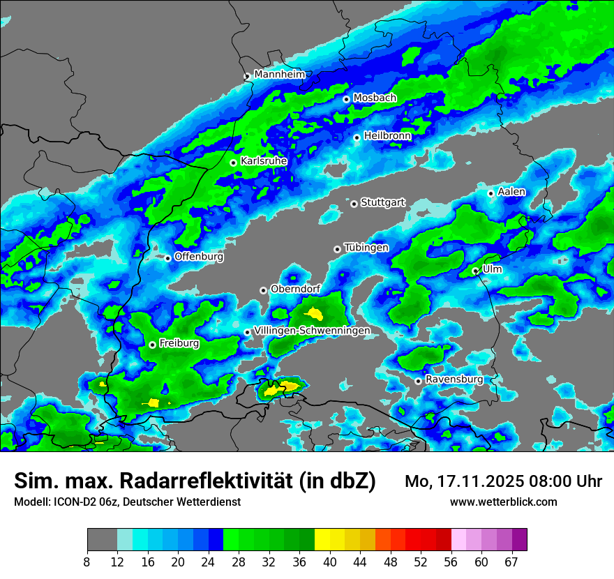 Modellkarten Simuliertes Radarbild