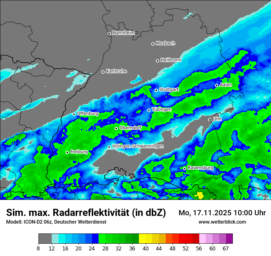 Modellkarten Simuliertes Radarbild
