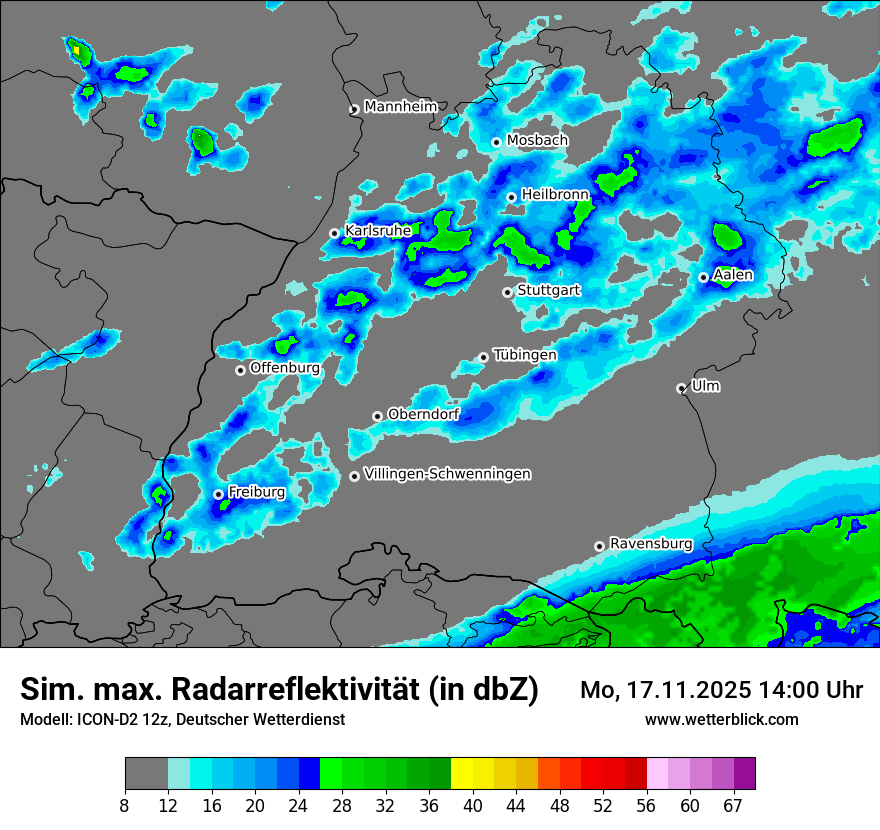 Modellkarten Simuliertes Radarbild